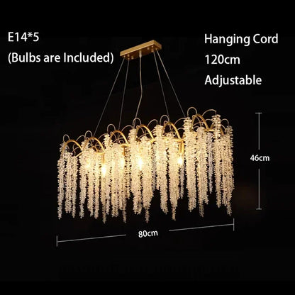 DecorBites™ Crystal LED Chandeliers: Luxury Ceiling Pendant Lighting for Home, Dining, and Living Spaces