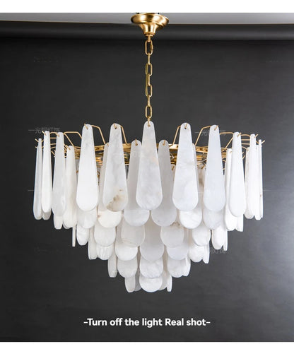 Französisches Marmor-Hängeleuchte Modern Kupfer E14 LED Wassertropfen-Kronleuchter für Wohnzimmer Esszimmer Schlafzimmer Heimdekoration Leuchten