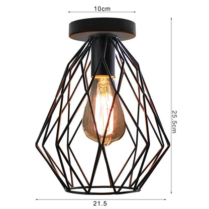 DecorBites™ Industrial LED Ceiling Light: Modern Retro Loft Plafonniers for Living Room Kitchen Cage Home Decor