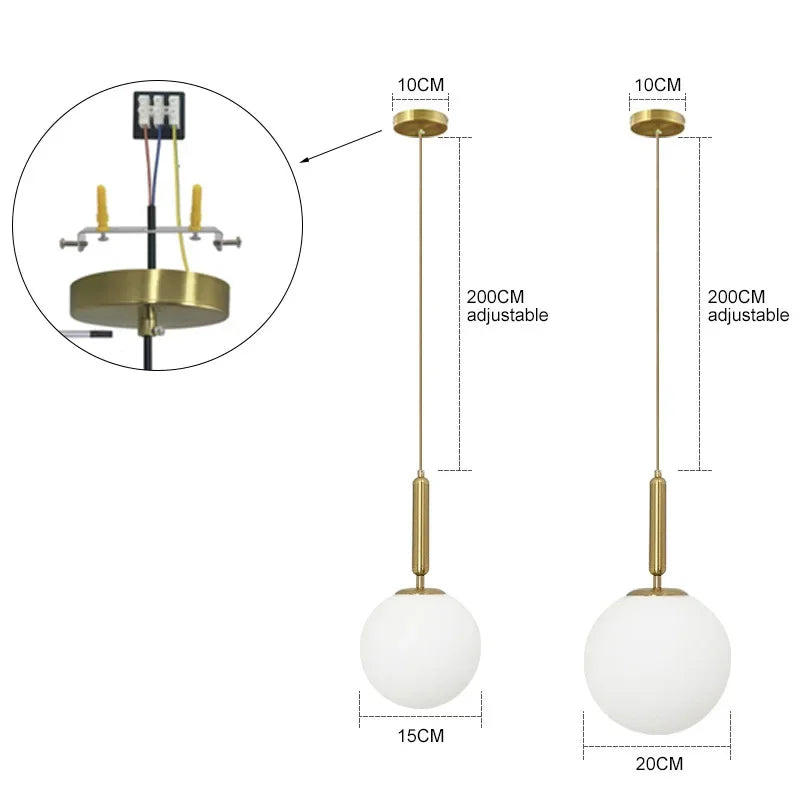 Decorbites™ Gold-Glas-Kugelleuchter für luxuriöse Dekoration im Esszimmer & Schlafzimmer