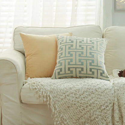 DecorBites™ Geometric Chenille Throw Pillowcase: Hidden Zipper Cushion Cover for Home Decor