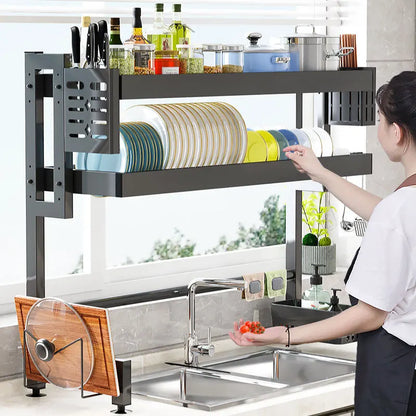 DecorBites™ Kitchen Sink Dish Drying Rack Cutlery Organizer Shelf Counter Storage