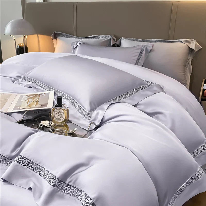 Decorbites™ Eukalyptusfaser-Spitzen-Bettwäsche-Set für weichen, seidenweichen und kühlen hautfreundlichen Komfort