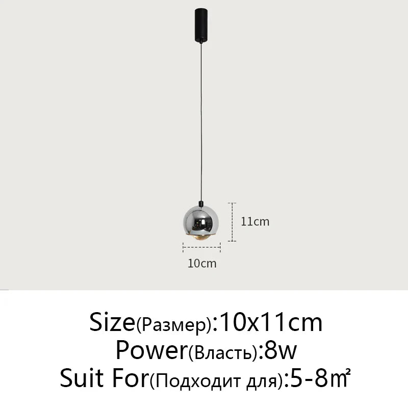 DecorBites™ Gold Metal Luster Pendant for Bedside & Kitchen Island - Minimalist LED Hanging Light
