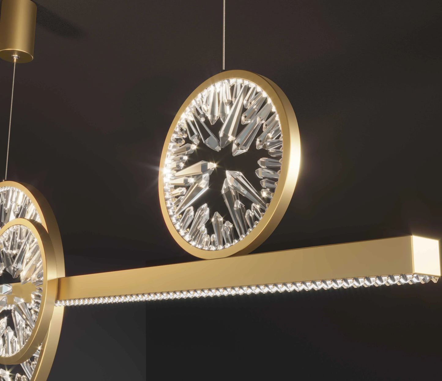 Decorbites™ Kristallring-Leuchter: Modernes nordisches Wohnzimmerlicht, luxuriöse minimalistische Lampen-Dekoration für das Zuhause