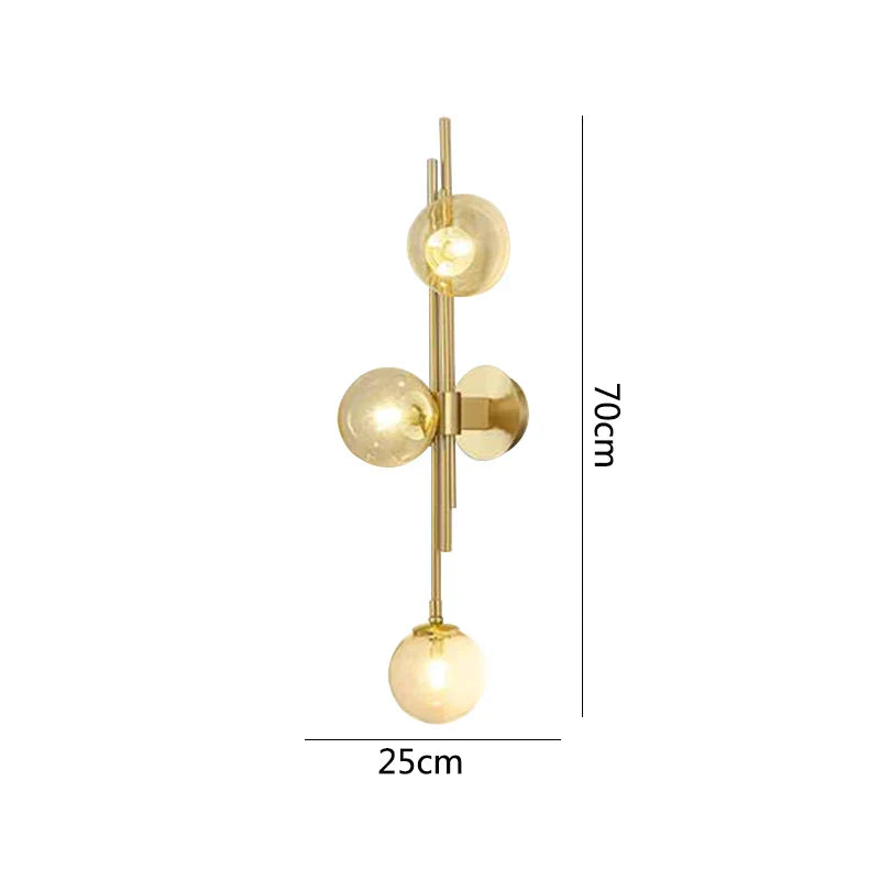 Decorbites™ Grüne Weiße Glasball-Wandlampen Nordisch Heimdekoration Nachttisch-Wandleuchte Goldene Leuchten