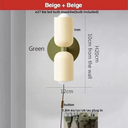 Decorbites™ LED-Wandleuchte Bunte Eisen-Doppelkopf Moderne Nachttischlampe