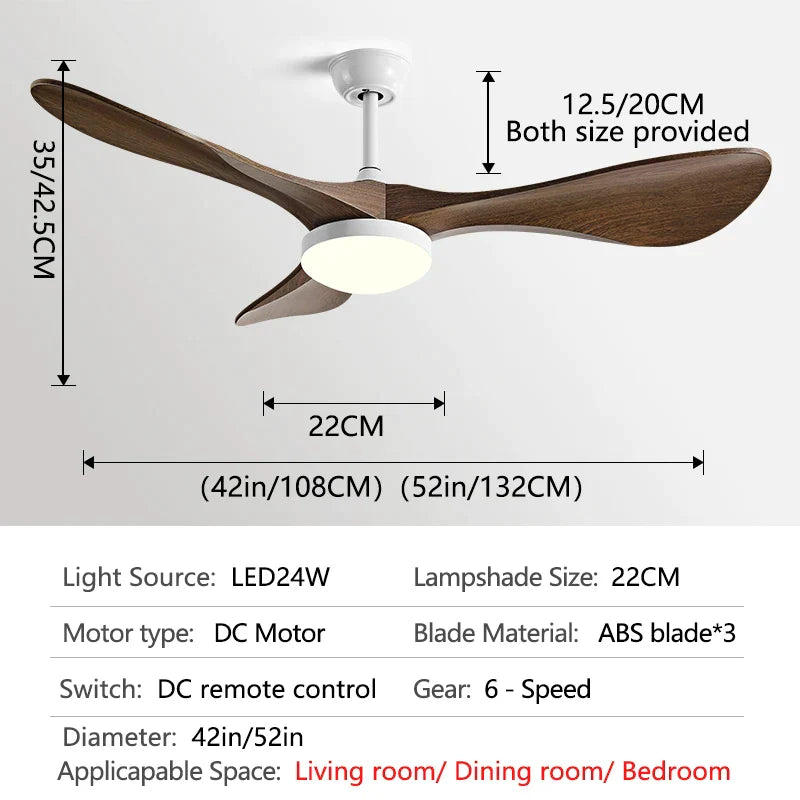 Decorbites™ 132 cm Moderner Deckenventilator mit Licht & Steuerung - Starker Wind, Einfaches Design