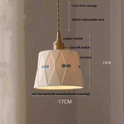 Decorbites™ Braune Holz LED-Hängeleuchte Keramik Nordisches Lichtarmatur