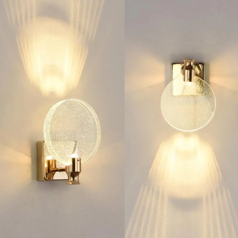 Gold Crystal Wall Sconce Large 16cm Diameter