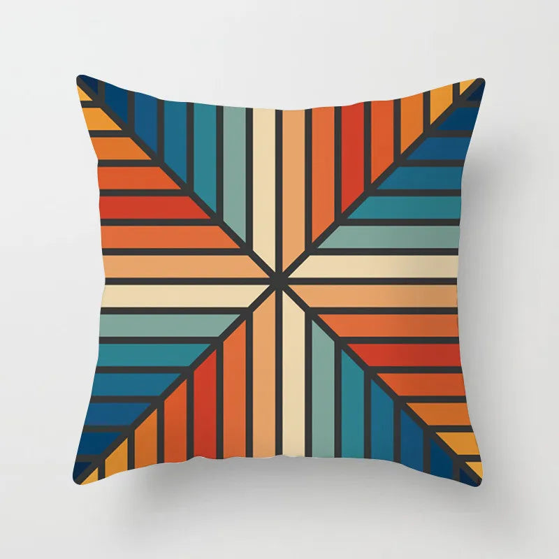 DecorBites™ Geometric Square Pillowcase Ethnic Retro Sofa Pillow Cover 45x45cm Home Decor