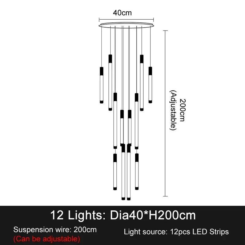 LED Staircase Pendant Chandelier