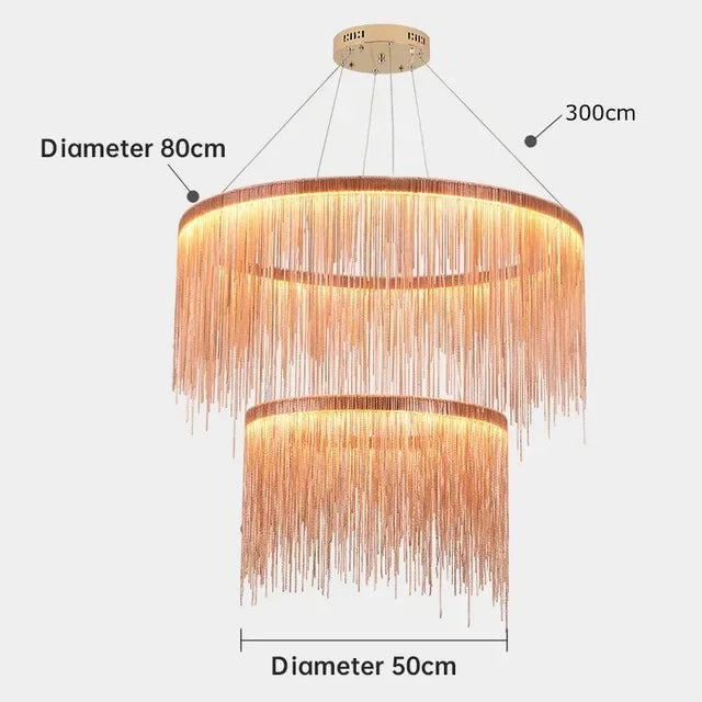 Aluminum Tassel LED Chandelier