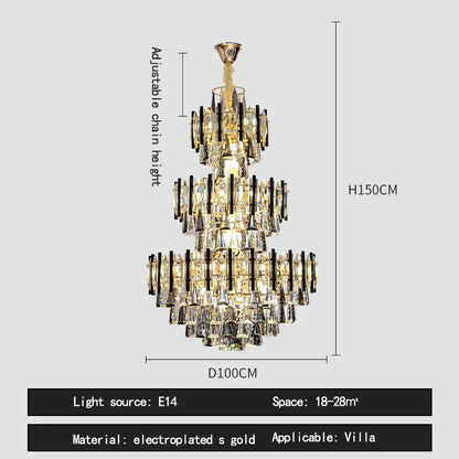 Decorbites™ Crystal Hollow Villa Kronleuchter: Moderne Luxus-Hängeleuchte für Wohnzimmer und Hotel-Lobby