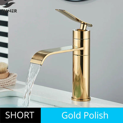 DecorBites™ Basin Faucet: Hot Cold Water Mixer Tap for Bathroom Vessel Washbasin