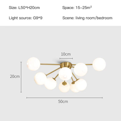 Decorbites™ Glas-Kugeln-LED-Deckenleuchter für modernes Wohnzimmer- und Schlafzimmerbeleuchtung