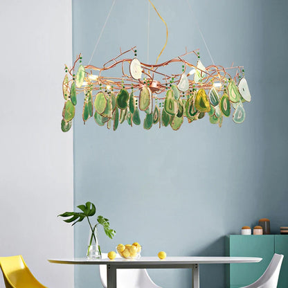 Decorbites™ Achat-Leuchter: Bunte LED-Beleuchtung für Eingangsbereich, Restaurant, Schlafzimmer – Verstellbares Kabel