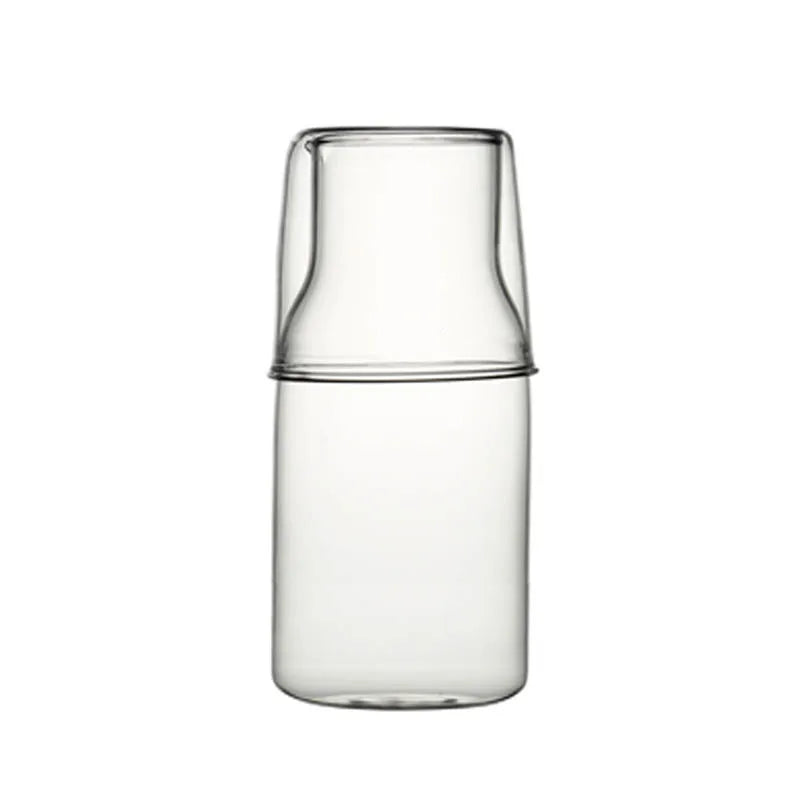 Decorbites™ 550ml Bettseitiges Wasserkaraffe- und Glas-Set in Blau, Bernstein, Türkis, Grau Glas
