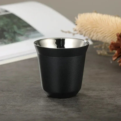 Decorbites™ Doppeltwandige Espresso-Tassen 80 ml - Set aus 2 hitzeisolierten Edelstahlbechern