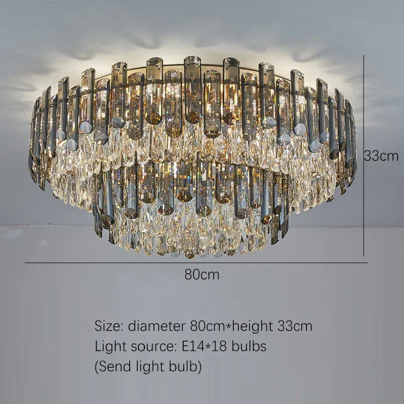 Decorbites™ Gold-Kristall-Kronleuchter für das Wohnzimmer – Luxuriöse Beleuchtungseinrichtung
