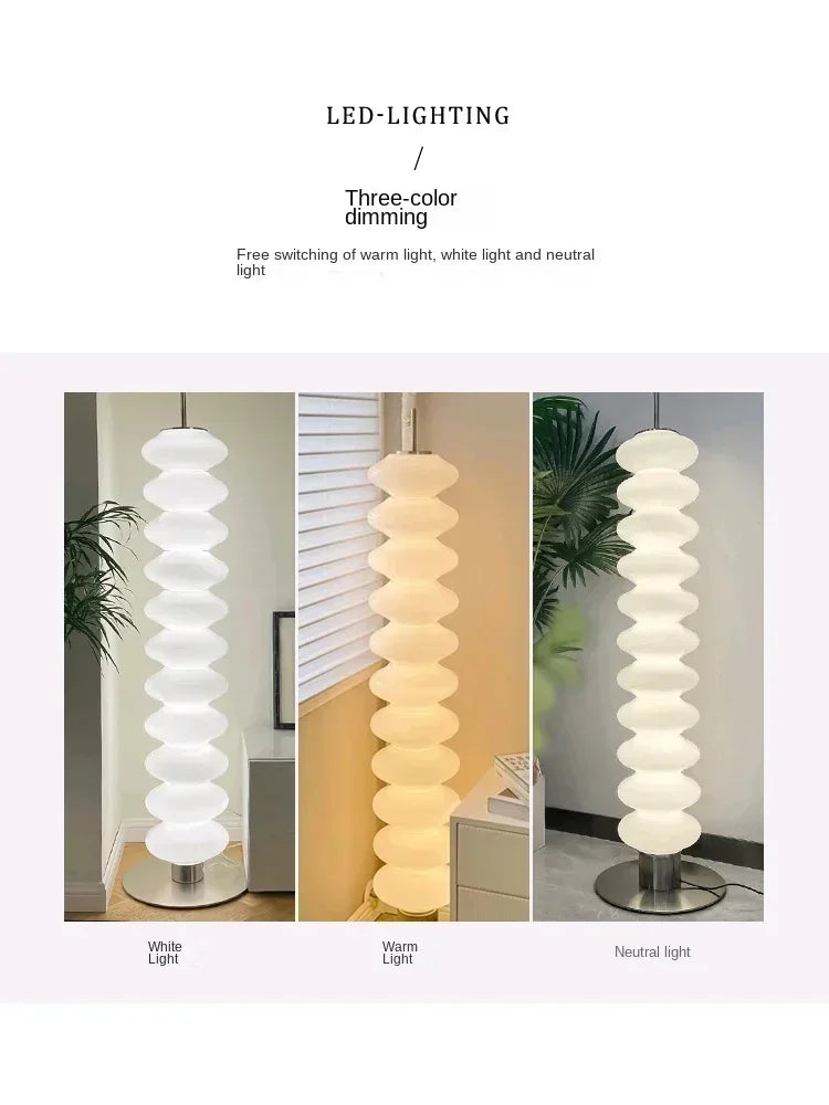 Decorbites™ Sahne-Zucker-Kürbis-Stehlampe für elegante Atmosphäre im Wohnzimmer und Schlafzimmer
