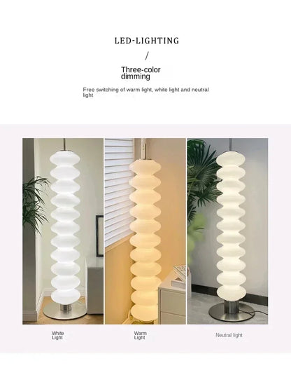 Decorbites™ Sahne-Zucker-Kürbis-Stehlampe für elegante Atmosphäre im Wohnzimmer und Schlafzimmer
