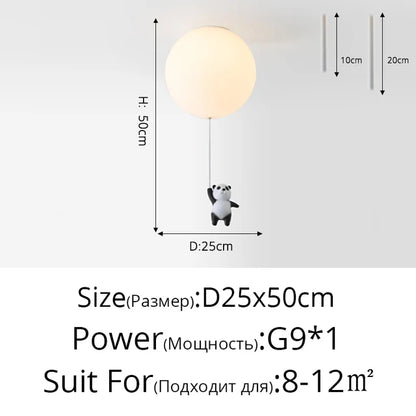 Decorbites™ Kinder-Karikatur-Panda-Eisbär-Deckenleuchte für Jungen- und Mädchen-Schlafzimmer