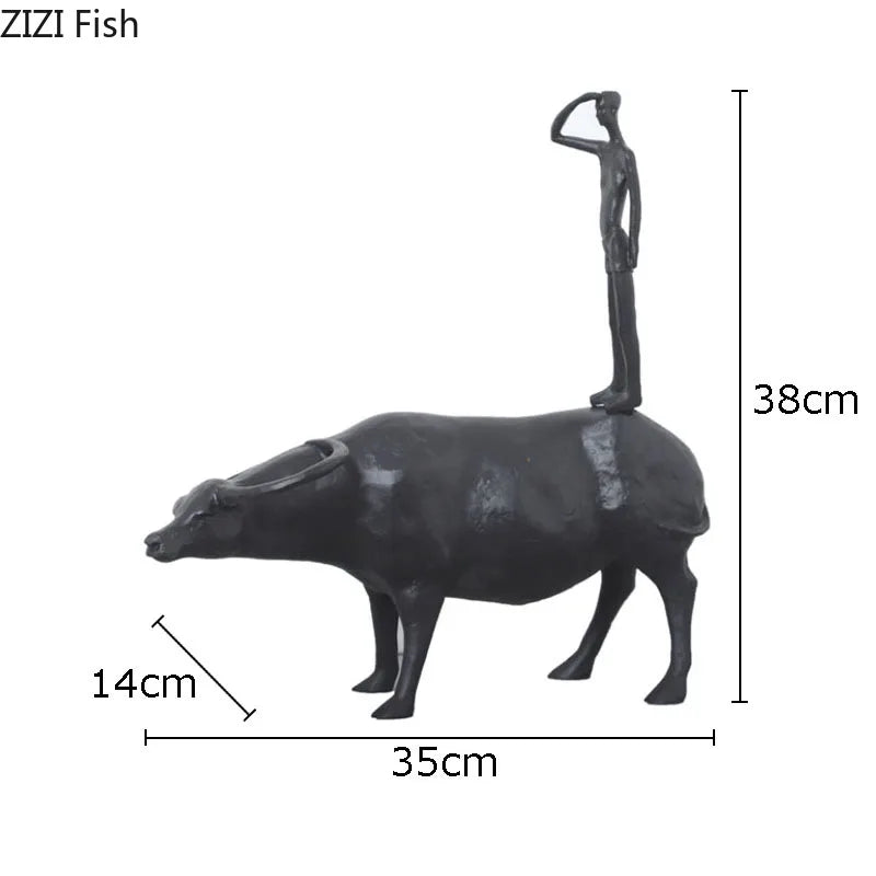 Decorbites™ Harleiter Hirtenjunge Harzfigur Skulptur für moderne Heimdekoration