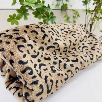 DecorBites™ Leopard Print Warm Blanket for Office, Dorm, and Sofa