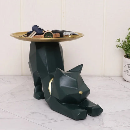 Decorbites™ Geometrische Katzen-Speicherfiguren - Nordischer Dekorationsschlüsselbehälter für den Hausflureingang