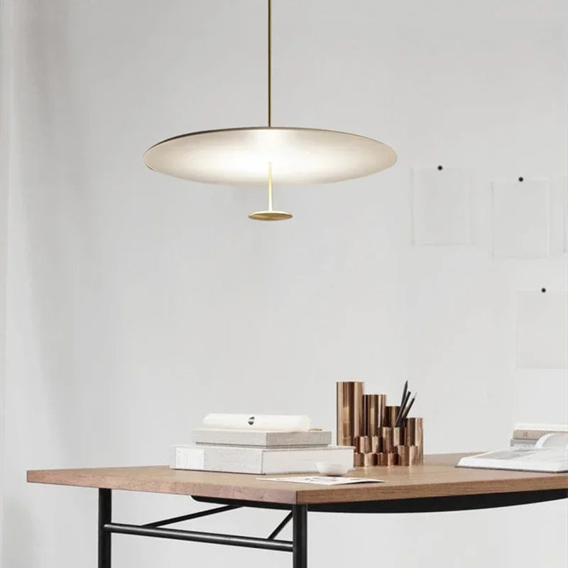 Gold Black Ring Pendant Minimalist D60cm