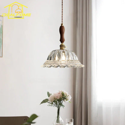 Decorbites™ Französische Ins-Walnuss-Messing-Glas-Hängeleuchten LED E27 für Kücheninsel Restaurant