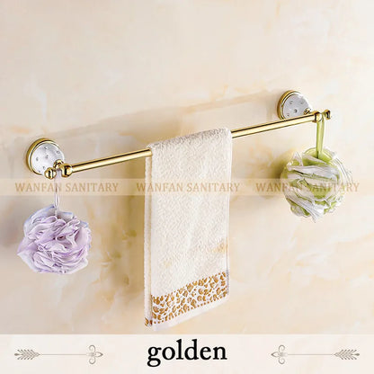 DecorBites™ Crystal Brass Gold Bathroom Accessories Set
