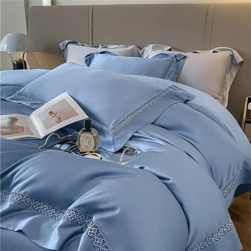 Decorbites™ Eukalyptusfaser-Spitzen-Bettwäsche-Set für weichen, seidenweichen und kühlen hautfreundlichen Komfort