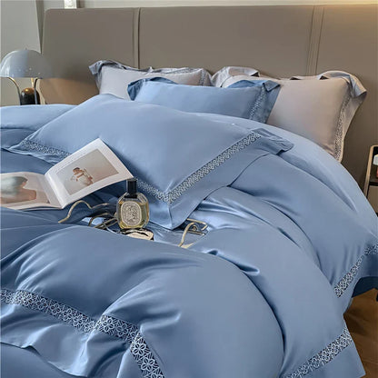 Decorbites™ Eukalyptusfaser-Spitzen-Bettwäsche-Set für weichen, seidenweichen und kühlen hautfreundlichen Komfort