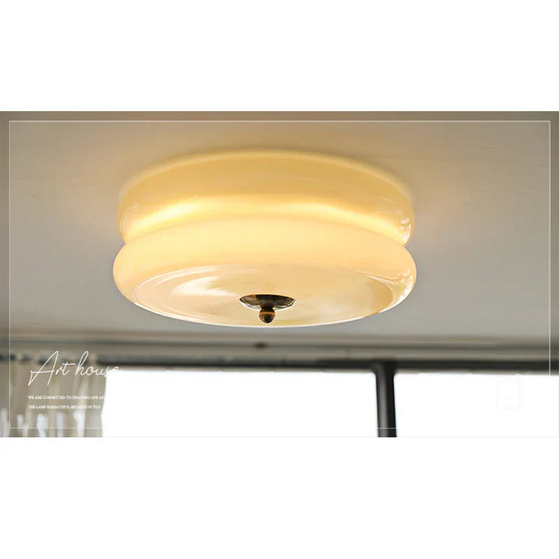 DecorBites™ Cream Medieval Glass Ceiling Lamp for Living Room, Dining Room, Bedroom & Study