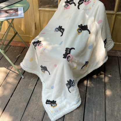 Decorbites™ Lamm-Nickerchen-Karikatur-Korallen-Samtdecke: Super weich, dick und süß für den Winter