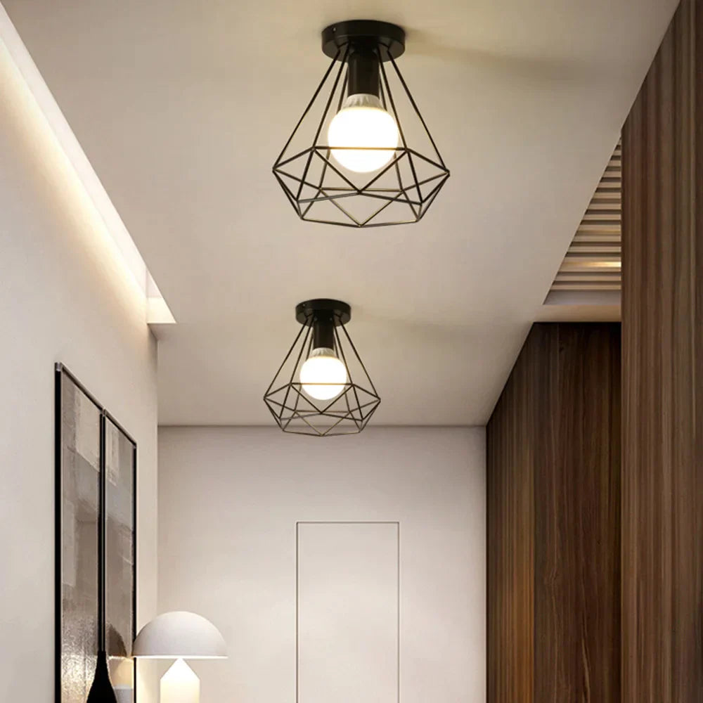 Decorbites™ Eisen Schwarz Käfig Deckenleuchte Retro Armaturen Wohnraumbeleuchtung