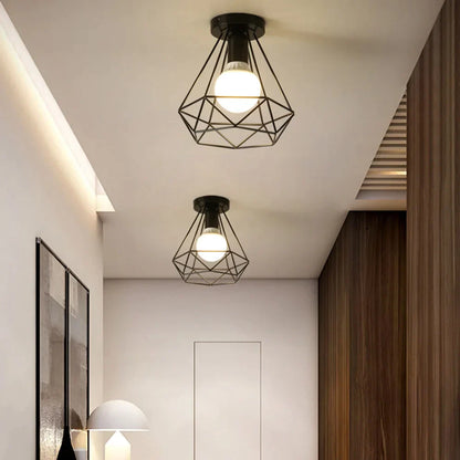 Decorbites™ Eisen Schwarz Käfig Deckenleuchte Retro Armaturen Wohnraumbeleuchtung