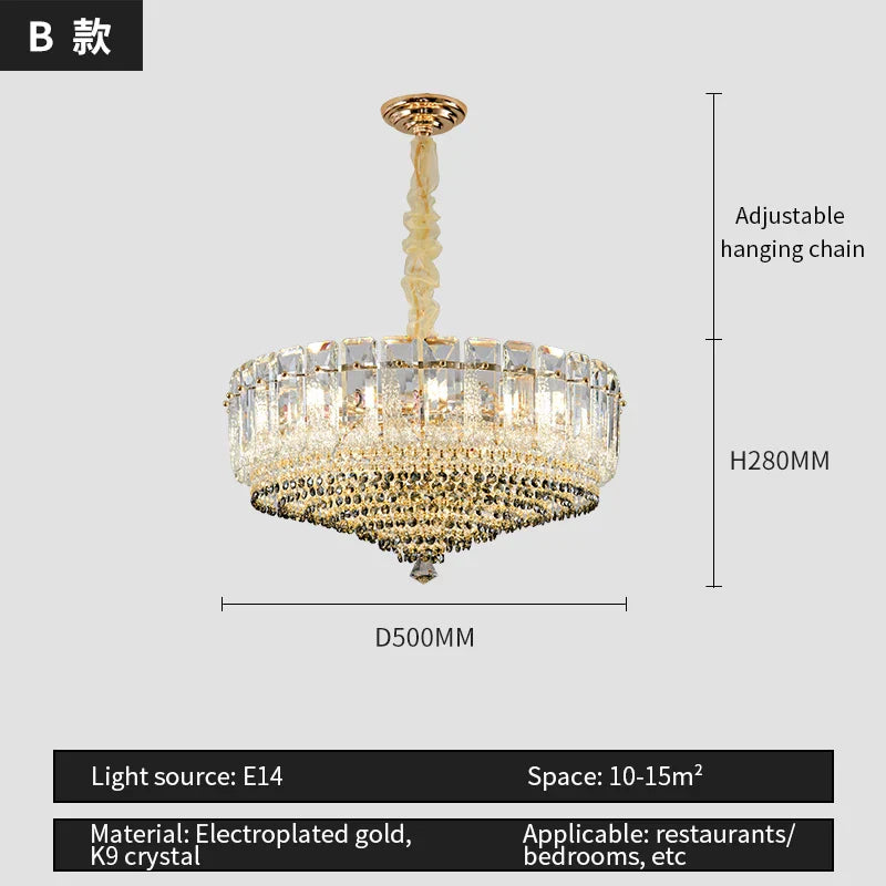Decorbites™ Kristall-Duplex-Villa-Kronleuchter-Hallenleuchte – Luxuriöse Wohnzimmer-Mittelleuchte