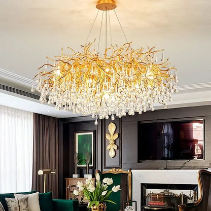 Decorbites™ Kristall-LED-Wohnzimmer-Kronleuchter, moderner Luxus-Wassertropfen-Pendant-Lampe