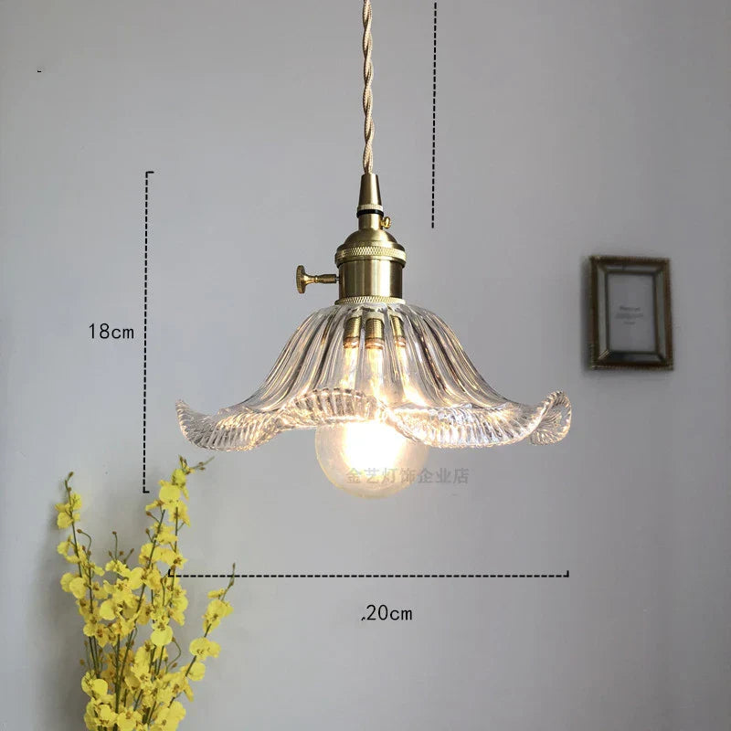 DecorBites™ Glass Industrial Pendant Light: Loft Style Fixture with Copper Socket for Home Decor