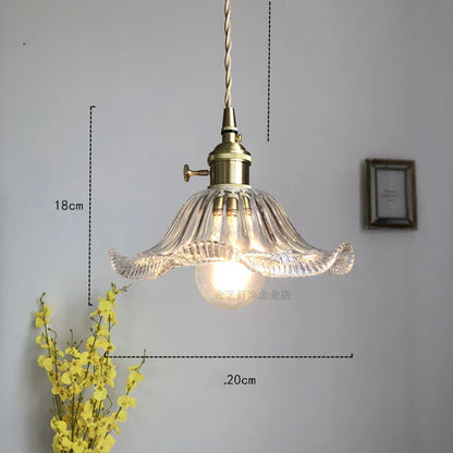 DecorBites™ Glass Industrial Pendant Light: Loft Style Fixture with Copper Socket for Home Decor