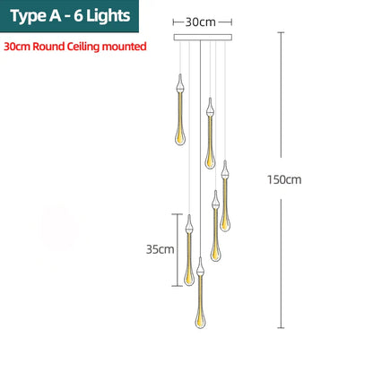 Decorbites™ Kristall-Wassertropfen-Kronleuchter: Moderne Luxus-LED-Beleuchtung für Schlafzimmer, Bar und Dekoration