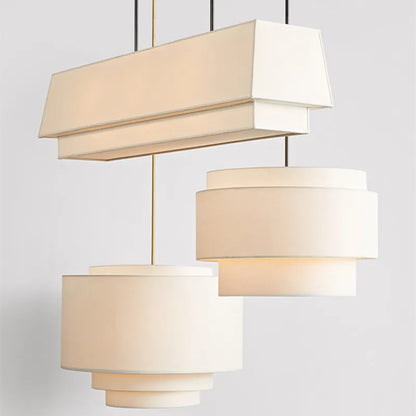 Decorbites™ Japanischer Stil Mehrstufiger Anhängerleuchte: Minimalistischer Stoffschirm für Wohnzimmer & Küchenzeile