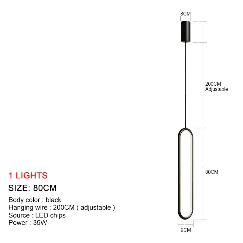 Sleek LED Pendant Chandelier