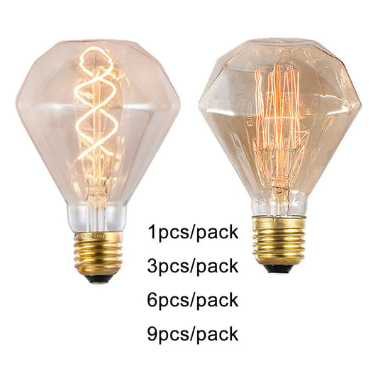 DecorBites™ G95 Diamond LED Spiral Filament Bulb 4W Vintage Edison Light Lamp