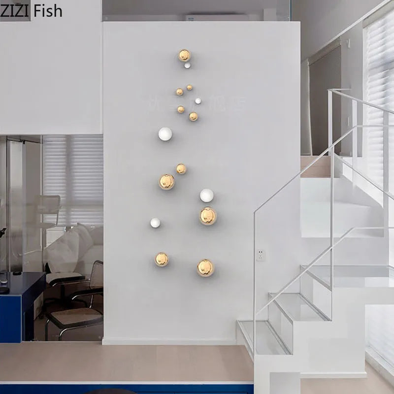 Gold Spherical Wall Ornaments