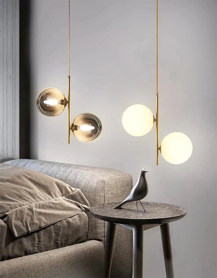 Nordische Glas-Kugelleuchten Pendellampen Spannung 110V 220V Heimdekoration Esszimmer Schlafzimmer Nachttisch Eck-Hängeleuchten für die Decke