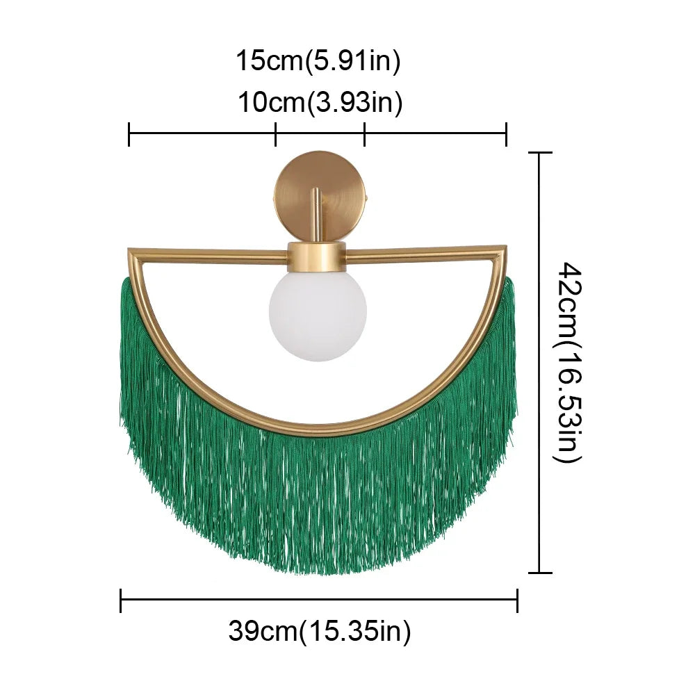 Decorbites™ Bunte Quasten-Glasball-Hängeleuchte für Boho-Minimalistischen Stil im Schlafzimmer & Restaurant